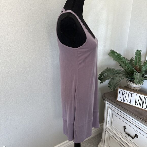 Splendid Dress Size X-Small XS Purple Ribbed Jersey Midi Sleeveless Solid - Picture 7 of 11